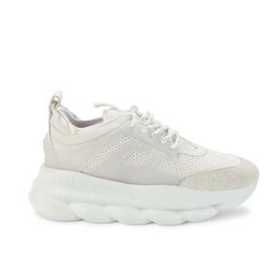 NEW VERSACE Chain Reaction White Sneakers Made In Italy Size 9 EUR 42